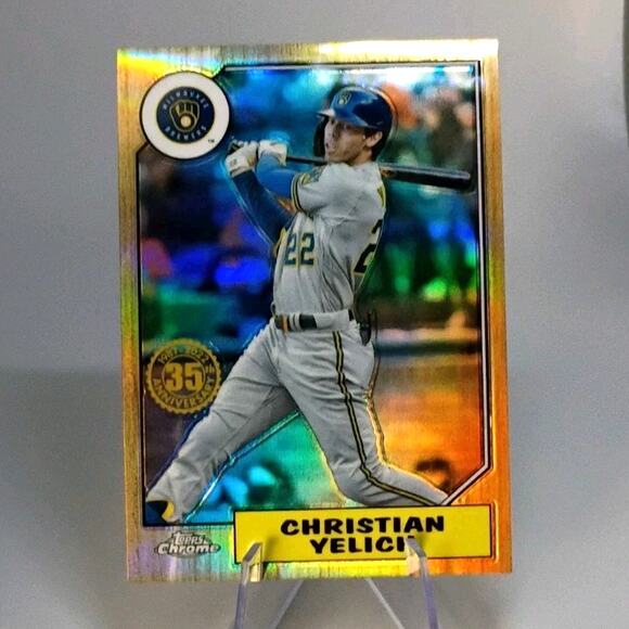 2022 Topps Chrome - 1987 Topps Baseball Christian Yelich #87BC-6 - Picture 3 of 6